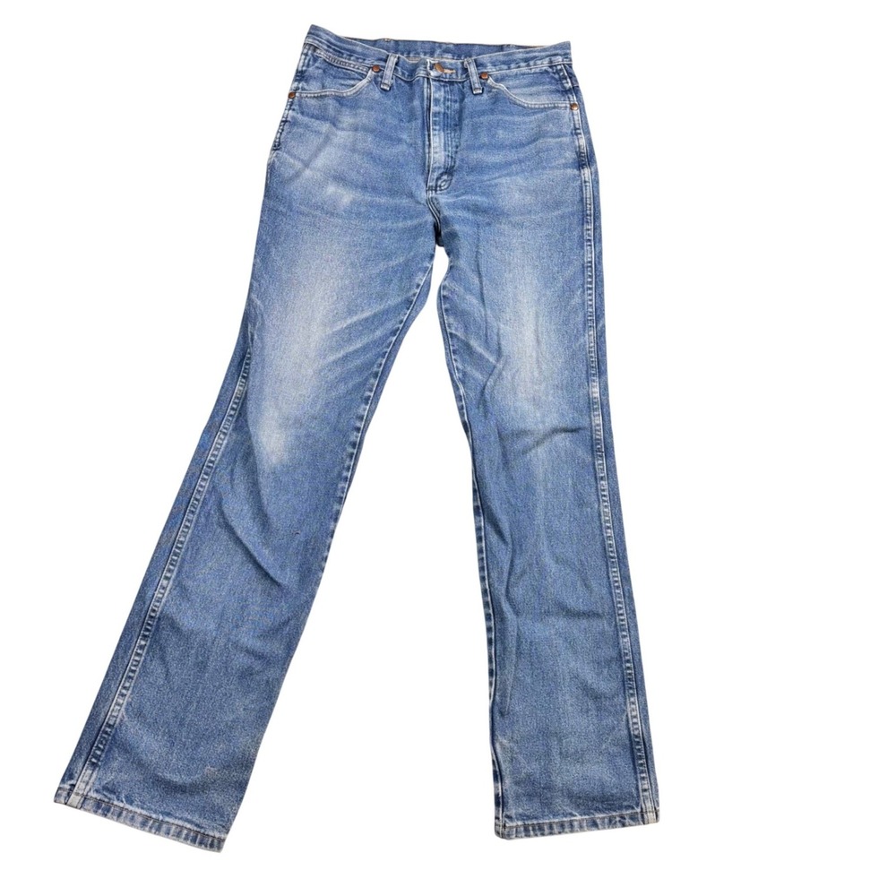 Wrangler 936PWD Cowboy Cut Slim Fit Blue Denim Jeans 33x36 Mens Medium Wash